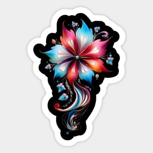 Flower with Hearts Sticker